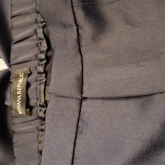 Banana Republic Navy Blue Satin Hayden Trouser Pants Flat Front 6 Ankle - Picture 6 of 9
